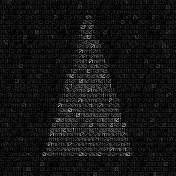 Digital christmas tree with binary code. Christmas tree. Vector illustration Illustrazione stock