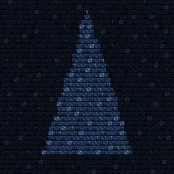 Digital christmas tree with binary code. Christmas tree Stock Illustration