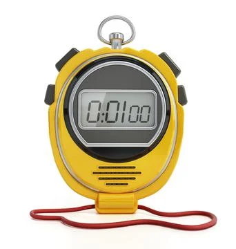 Digital chronometer isolated on white background. 3D illustration Stock Illustration