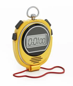Digital chronometer isolated on white background. 3D illustration Stock Illustration