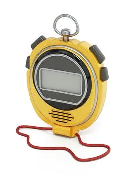 Digital chronometer isolated on white background. 3D illustration Illustrazione stock