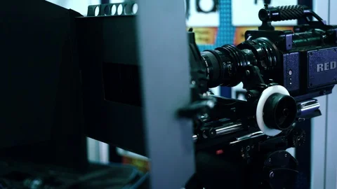 Digital Cinema Red Camera Setup For Filmmaker Video stock 130058059