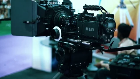 Digital Cinema Red Camera Setup For Filmmaker Video stock 130063384