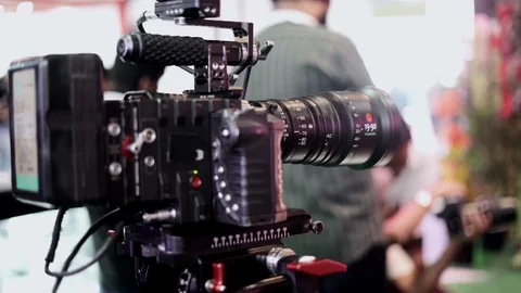 Digital Cinema Red Camera Setup For Filmmaker Video stock 130072725