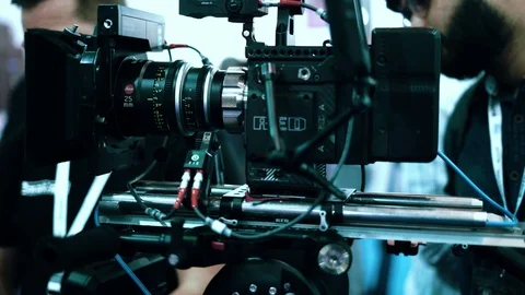 Digital Cinema Red Camera Setup For Filmmaker Video stock 130074989
