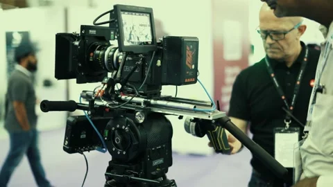 Digital Cinema Red Camera Setup With Prime Lens Video stock 130174981