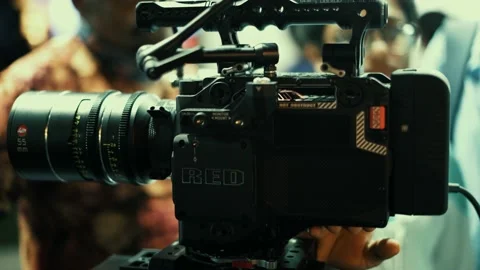 Digital Cinema Red Camera Setup For Filmmaker Video stock 130199028