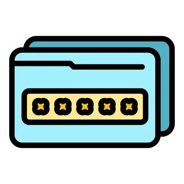 Digital cipher icon color outline vector Illustrazione stock
