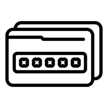 Digital cipher icon, outline style Stock Illustration