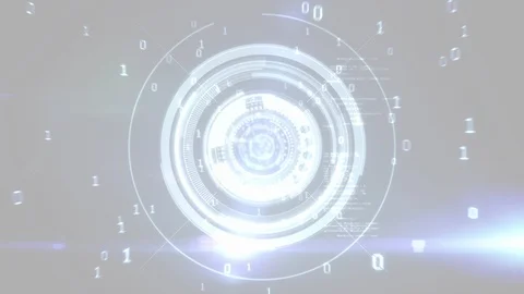 Digital circle and binary numbers Stock Footage 106269759