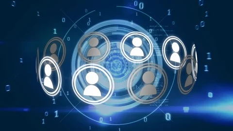 Digital circle and the binary system Stock Footage 110553873