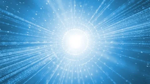 Digital circle binary data cyberspace animation Stock Footage 334816584
