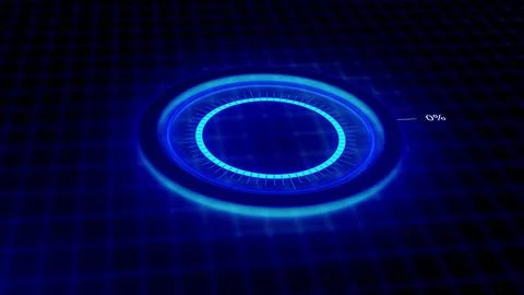 Digital circle with circuit line,Abstract Circles Blue Technology Background. Stock Illustration