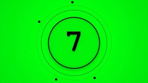 Digital Circle Countdown Timer Animation on Green Screen Background. Stock Footage 333155714