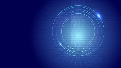 Digital Circle Data Flow Background for AI Tech 스톡 일러스트