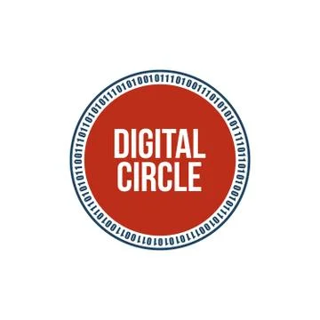 Digital Circle digital technology background, futuristic element design, binary Stock Illustration