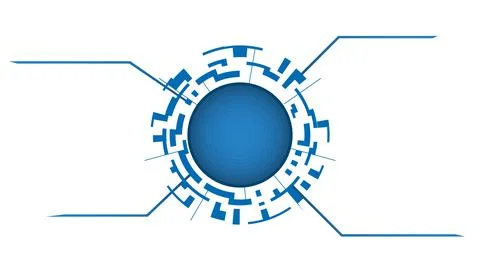Digital circle like an eye or a spider isolated on white. Design element Stock Illustration
