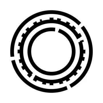 Digital circle interface creating abstract technology background Stock Illustration