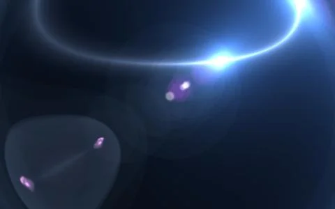 Digital circle lens flare in black background.Beautiful rays of light. Stock Illustration