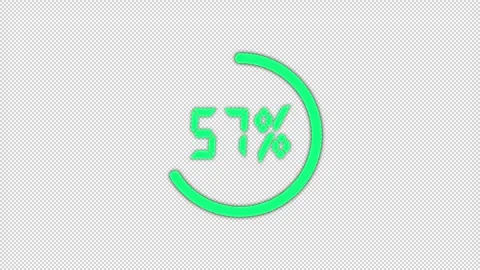 Digital Circle Progress Count 0 To 100 With Alpha Channel 03 Stock Footage 320304287