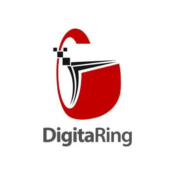 Digital circle ring like initial letter C or G logo concept design. Symbol gr Stock Illustration