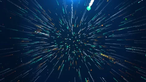 Digital circle wave Deep tunnel of cyberspace particles big data Deep Learning Video stock 278790677