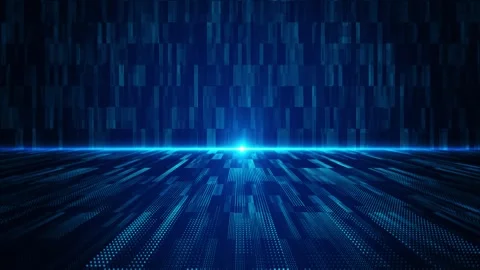 Digital circle wave Deep tunnel of cyberspace particles big data Deep Learning Video stock 278791280