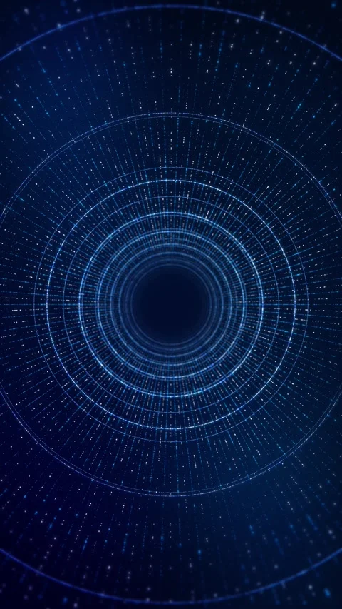Digital circles blue glowing dots Information particles neural network. Big data Stock Footage 341888723