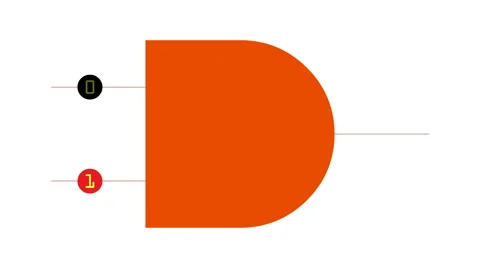 Digital Circuit - AND Logic Gate - Input 0 1 - Animation Stock Footage 63444830
