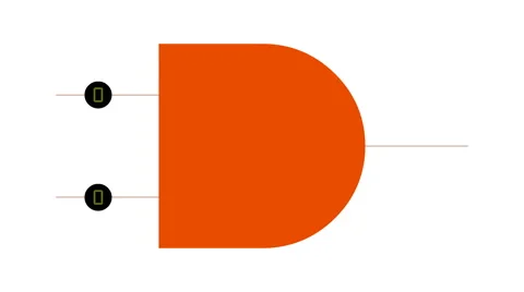 Digital Circuit - AND Logic Gate - Input 0 0 - Animation Stock Footage 63444921