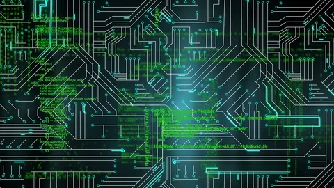 Digital circuit and program codes Stock Footage 107686138
