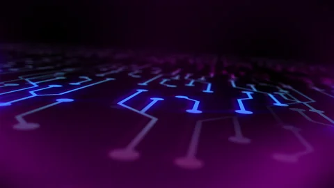 Digital Circuit Board in AI-Themed Animation Stock Footage 284304004