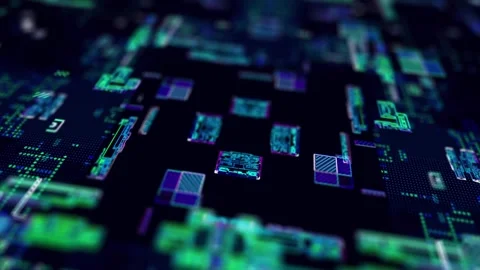 Digital Circuit board animation, animated HUD background, Stock Footage 296320281