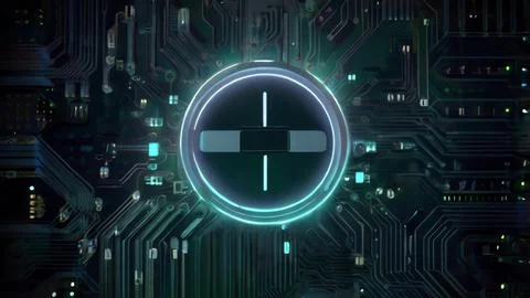 Digital Circuit Board Animation CPU, Motherboard, and PCB Technology Background Stock Illustration
