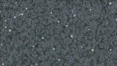 Digital Circuit Board Background with Floating Particles Stock Footage 329290545