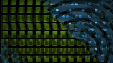 Digital circuit board with blue lights. Stock Footage 334677868