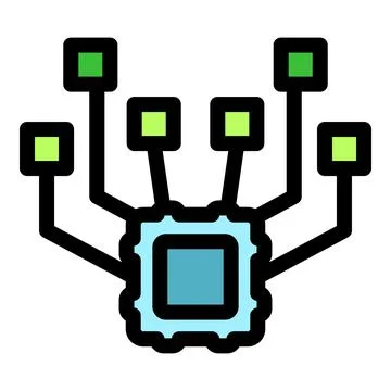 Digital circuit board with connected nodes Stock Illustration