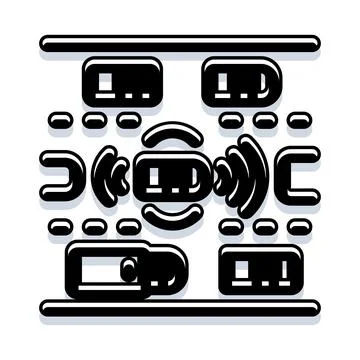 Digital circuit board with connecting data waves Stock Illustration