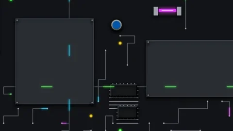 Digital Circuit Board Data Transfer Animation Background 動画素材 344755547