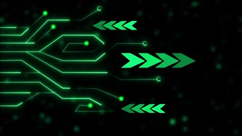 Digital circuit board displays advanced computing hardware speeds. Technolo.. Stock Footage 337370167