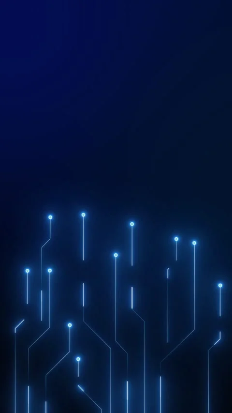 Digital Circuit Board with Glowing Lines and Dots Looping Background. Stock Footage 318565880