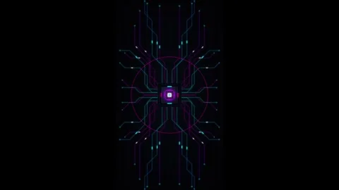 Digital circuit board hud animation with glowing neon data flow and process.. Stock Footage 337559569