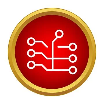 Digital circuit board icon displaying technology and network Illustrazione stock