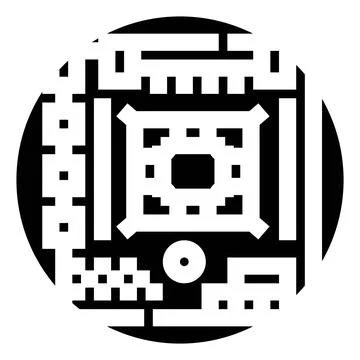 Digital circuit board with integrated microchip components Stock-Illustration