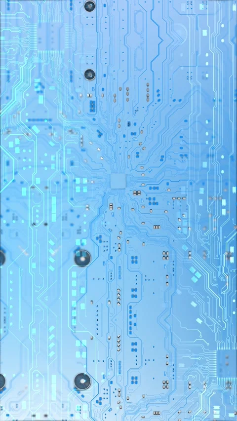 Digital Circuit Board Interconnected Microchips and Glowing Pathways. AI Digital Stock Footage 341908267