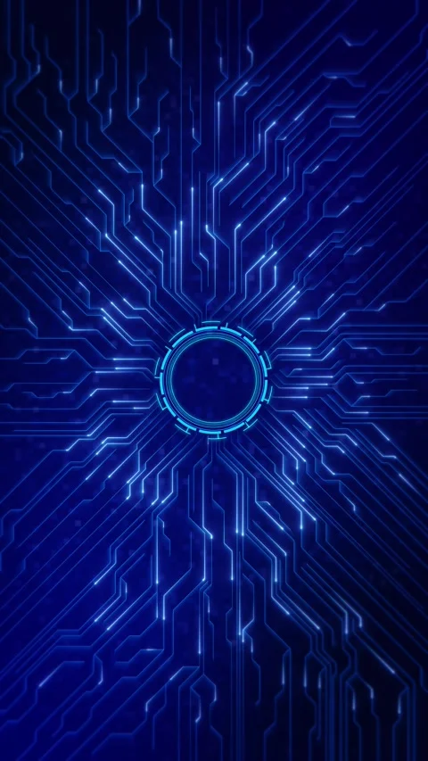 Digital Circuit Board Lines digital concept intricate lines central point techno Stock Footage 341892239