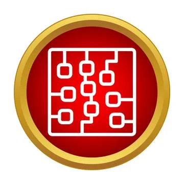 Digital circuit board microchip processing core icon Stockillustratie