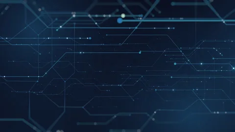 Digital Circuit Board Moving Electrons Background Stock Footage 320899668