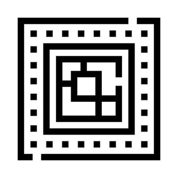 Digital circuit board network processor icon computing Stock Illustration