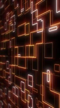 Digital Circuit Board Pattern with Glowing Orange Tech Grid Lines 스톡 일러스트